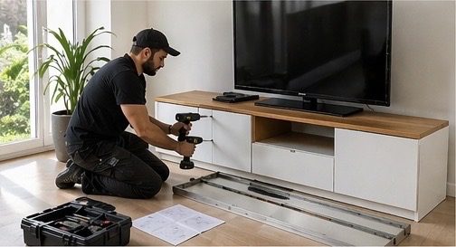 TV Möbel Montage in Rüsselsheim – präziser Aufbau von Wohnzimmermöbeln
